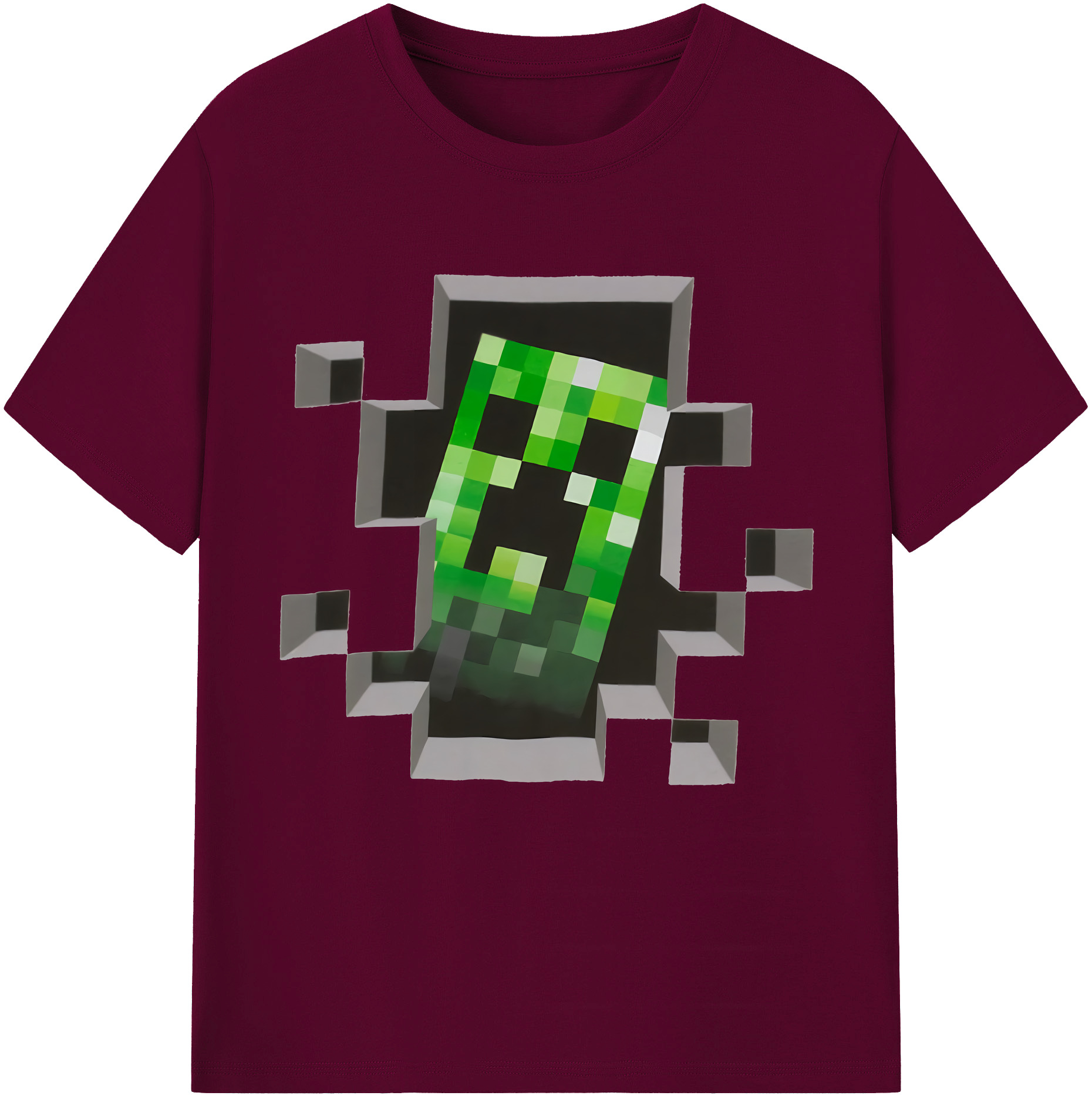 （画像用） マインクラフト ブロックの世界 Minecraft MC Block world レディースカジュアルプリントTシャツ（綿100％）